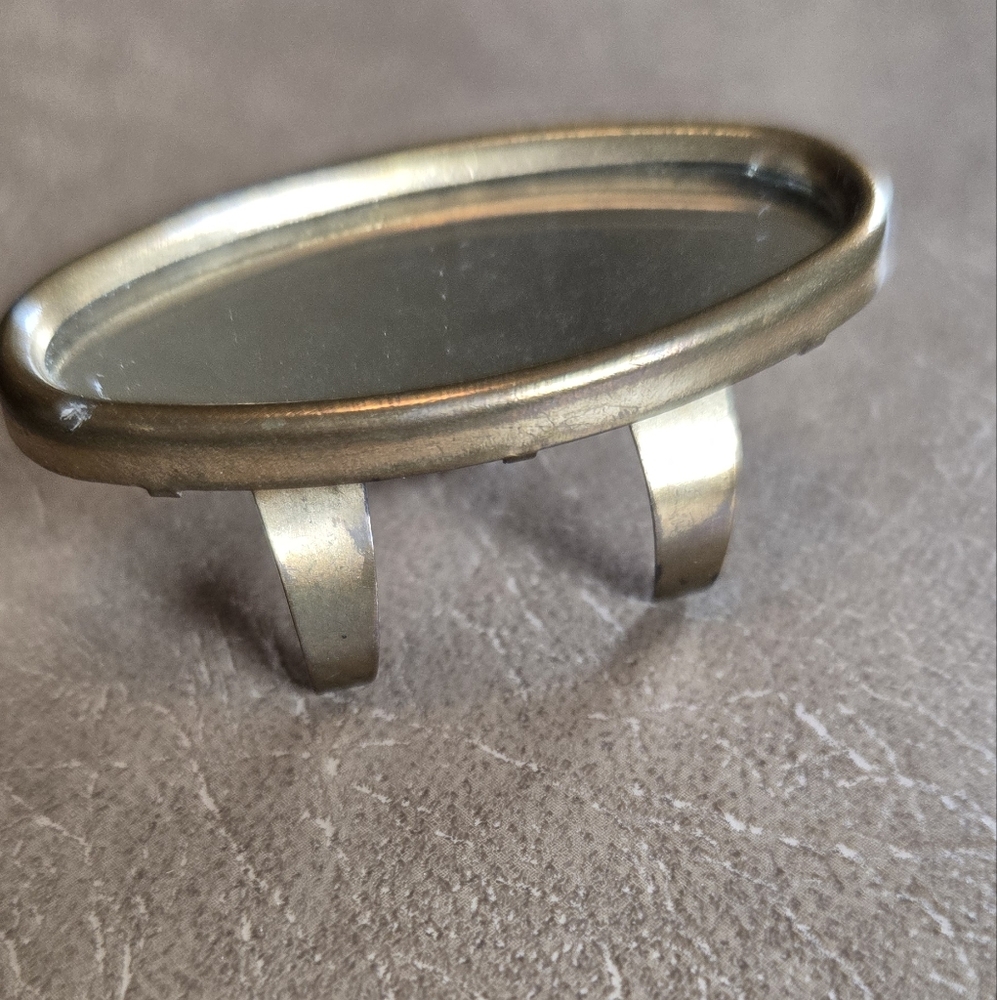 Vintage 1960 Lipstick Oval Mirror Clip Looky Company